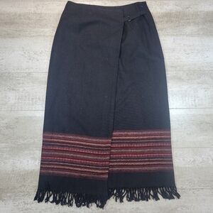 VTG Worthington Wool Blend Midi Maxi Wrap Skirt Size 10